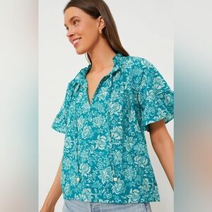 Tuckernuck TNUCK BEACH Palmetto Bouquet Cassis Top Size XS